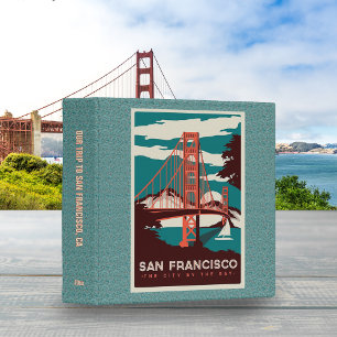 Classeur Vintage Golden Gate Bridge Travel Poster Scrapbook