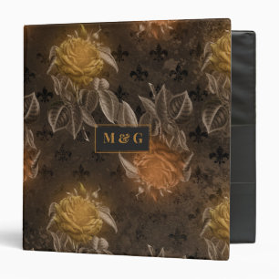 Classeur Vintage gothique Floral Mariage Monogramme