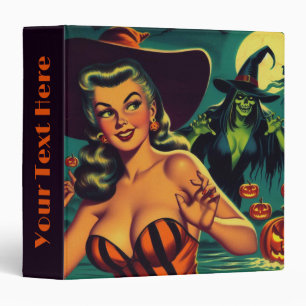 Classeur Vintage Halloween sorcière vers le haut