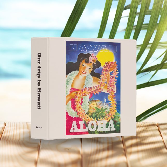 Classeur Vintage Hawaii Aloha Travel Poster Scrapbook (Créateur téléchargé)
