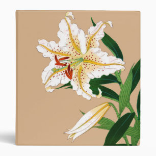 Classeur Vintage Japonais Lilly. Blanc, vert et beige