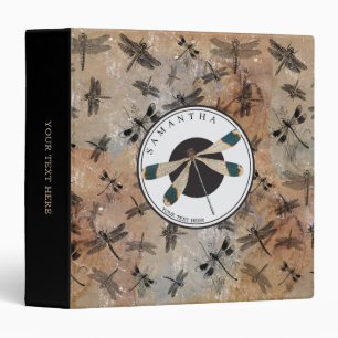 Classeur Vintage libellule Entomologie détenue Monogramme