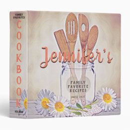 Classeur Vintage Mason Jar avec Coeur Cookbook