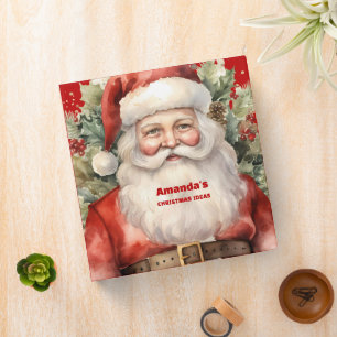 Classeur Vintage Noël Père Noël Souriant