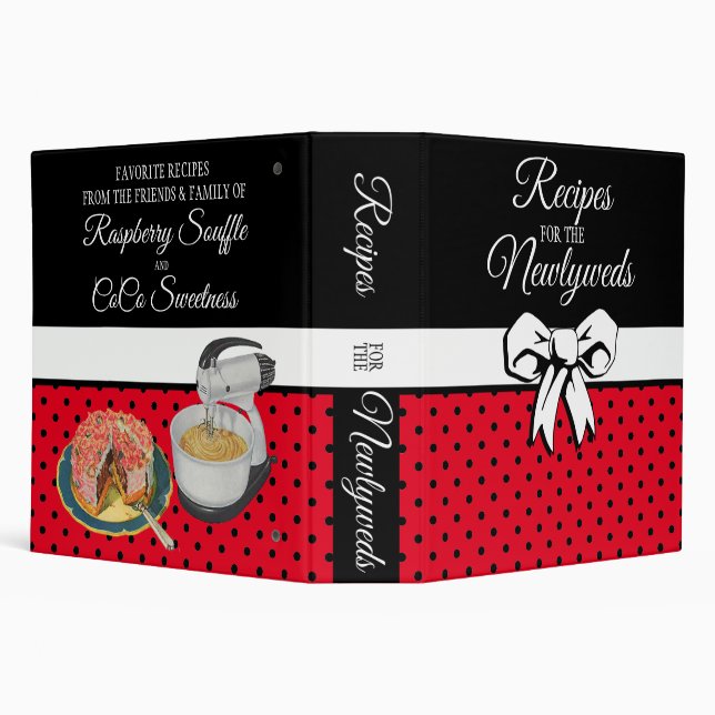 Classeur Vintage nouvelle mariée Personnaliser Polka Dot Bo (Arrière-plan)