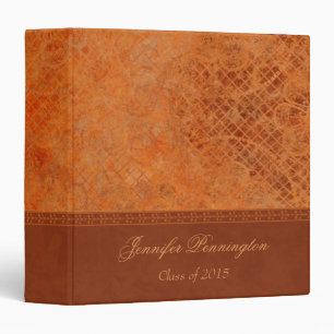 Classeur vintage orange brûlé de livre de mémoi