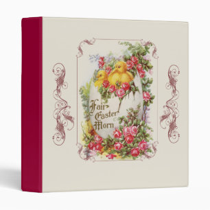 Classeur vintage Pâques Poussins et Roses