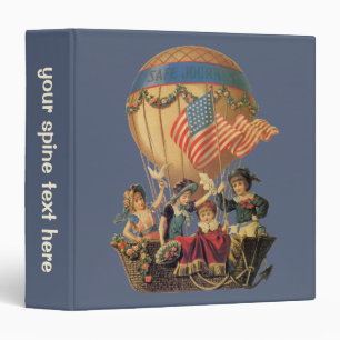 Classeur Vintage patriotique, enfants dans une montgolfière