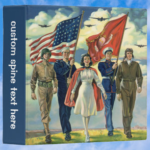 Classeur Vintage Patriotique, Fiers Héros du personnel mili