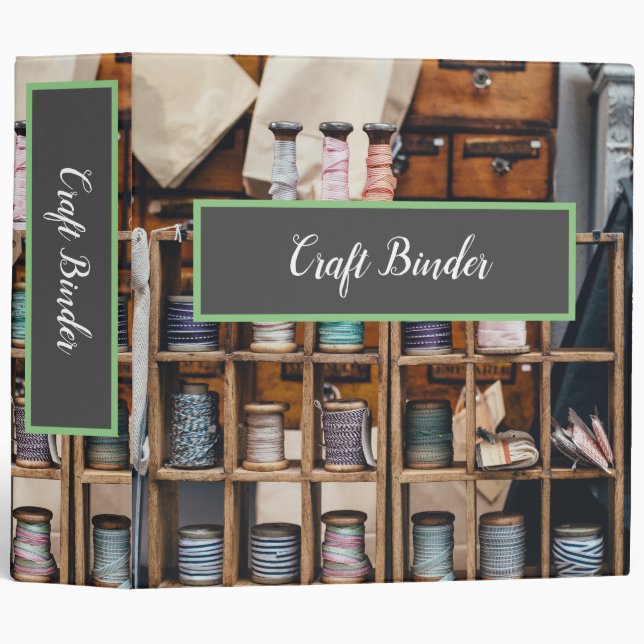 Classeur vintage pour l'artisanat Personnalisable (Devant/Côté)