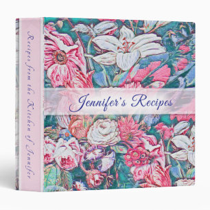 Classeur Vintage rose Floral Rose