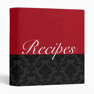 Classeur vintage rouge et noir de recette
