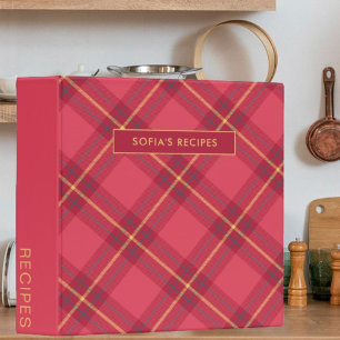 Classeur Vintage Rouge Rose En vichy Famille Recette Livre 