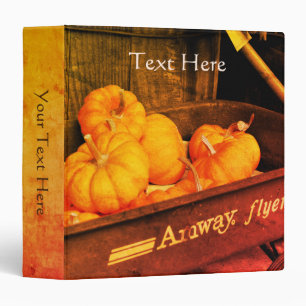 Classeur Vintage Sepia Wagon Avec Citrouilles Personnalisé