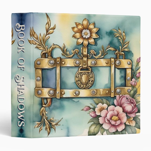 Classeur Vintage Shabby Chic Garden Book of Shadows (Devant/Côté)