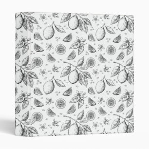 Classeur Vintage Tropical Fruit Lemon Floral