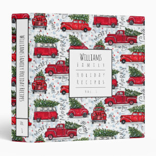 Classeur Vintage Trucks with Christmas Trees Custom Binder