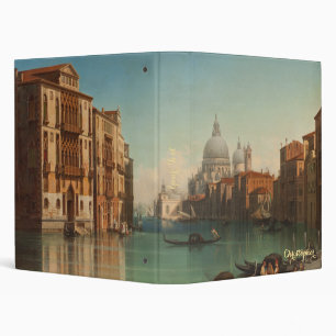 Classeur Vintage voyage de Venise Art Monogramme Office Sch