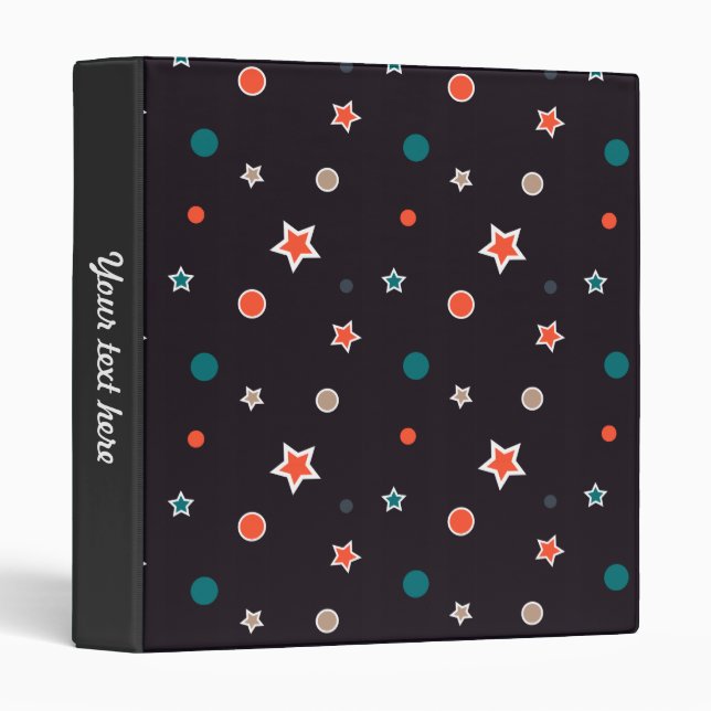 Classeur vinyle Étoiles de Noël (Devant/Côté)