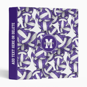 Classeur violet blanc équipe couleurs girly volleyball moti
