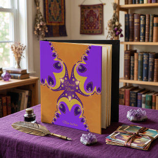 Classeur Violet Orange Violet Art Fractal Personnalisé Bijo