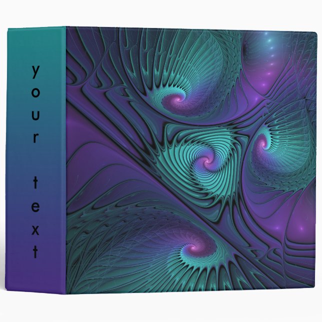 Classeur Violet rencontre Turquoise moderne Art abstrait Te (Devant/Côté)