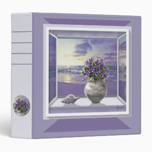 Classeur violettes dans un bocal de lune