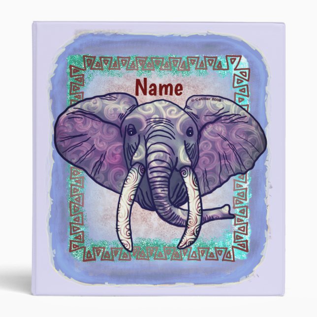 Classeur Visage d'éléphant violet (Devant)