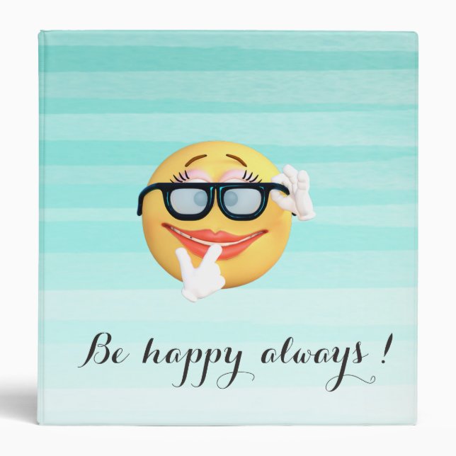 Classeur Visage d'emoji adorable - Soyez heureux toujours (Devant)