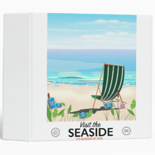 Classeur Visitez l'affiche de voyage vintage de bord de mer
