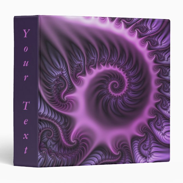 Classeur Vivid Cool Abstrait rose violet texte d'art fracta (Devant/Côté)