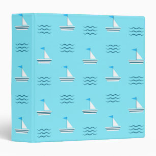 Classeur Voiliers sur le motif bleu de mer