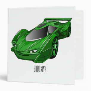 Classeur Voiture de sport verte avec illustration airfos