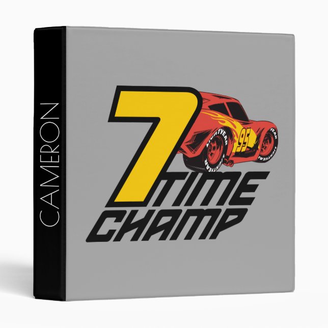Classeur Voitures 3 | Lightning McQueen - 7 Time Champ (Devant/Côté)