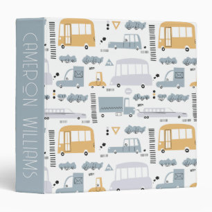 Classeur Voitures mignonnes dans le Motif de la circulation
