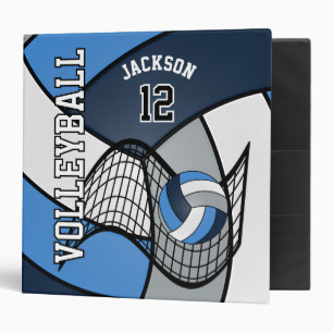 Classeur Volley-ball - Bleu foncé, Bleu, Gris et Blanc