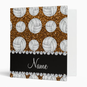 Classeur Volley-ball de parties scintillant dorée de nom pe