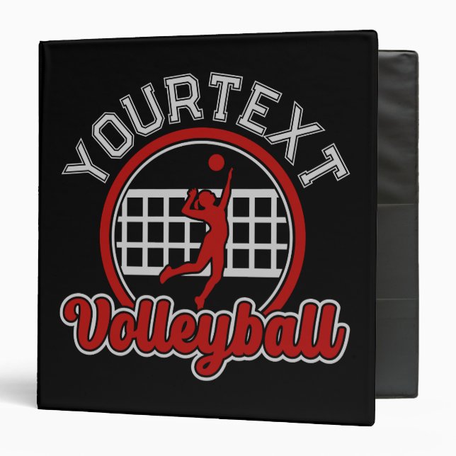 Classeur Volleyball AJOUTER NOM Spike Ball Attaque Sports d (Devant/Intérieur)