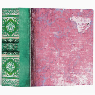 Classeur Volume antique rose et vert vintage