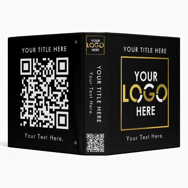 Classeur Votre logo ici Code QR et texte personnalisés pour (Arrière-plan)