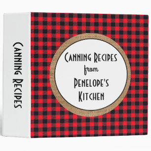 Classeur Votre nom Burlap and Buffalo Plaid Canning Recette