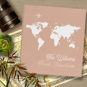 Classeur Voyage Aventures / Carte du monde Dusty Rose
