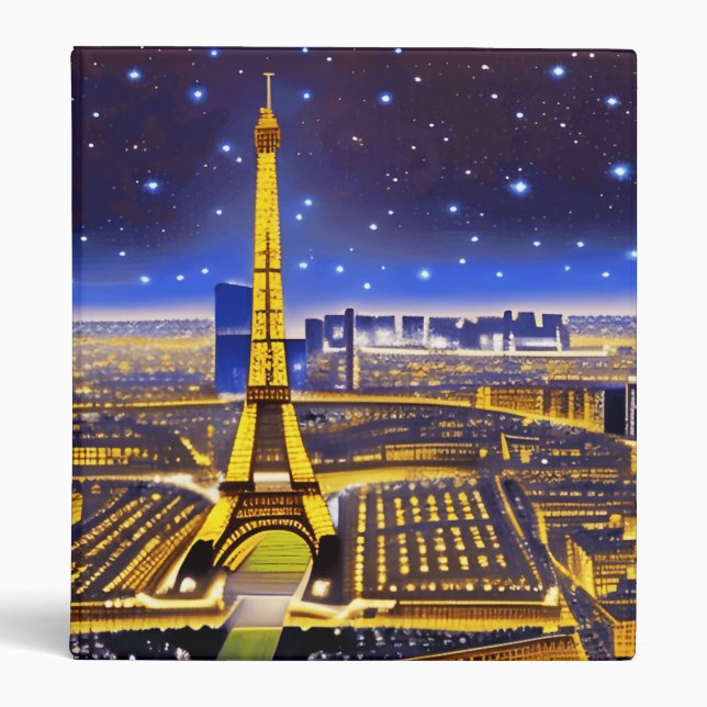 Classeur Vue aérienne d'Imaginaire de Paris sous les étoile (Devant)