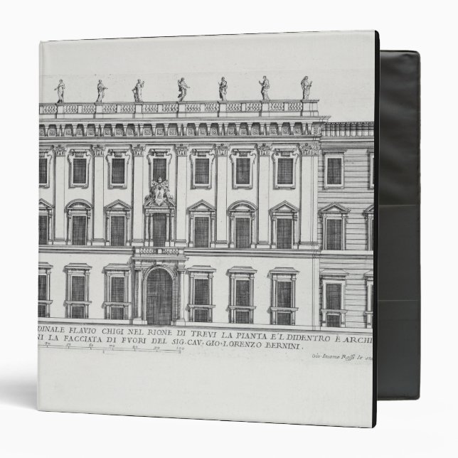 Classeur Vue de la façade de Palazzo Chigi, Rome, designe (Devant/Intérieur)