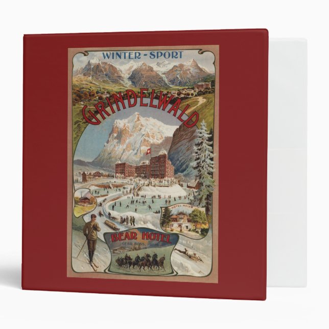 Classeur Vue de l'affiche promotionnelle de l'hôtel Ours (Devant/intérieur)