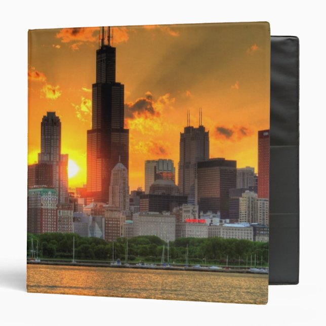 Classeur Vue de l'horizon de Chicago d'Adler (Devant/Intérieur)