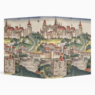 Classeur Vue d'oeil d'oiseau de Prague de Nuremberg Chron