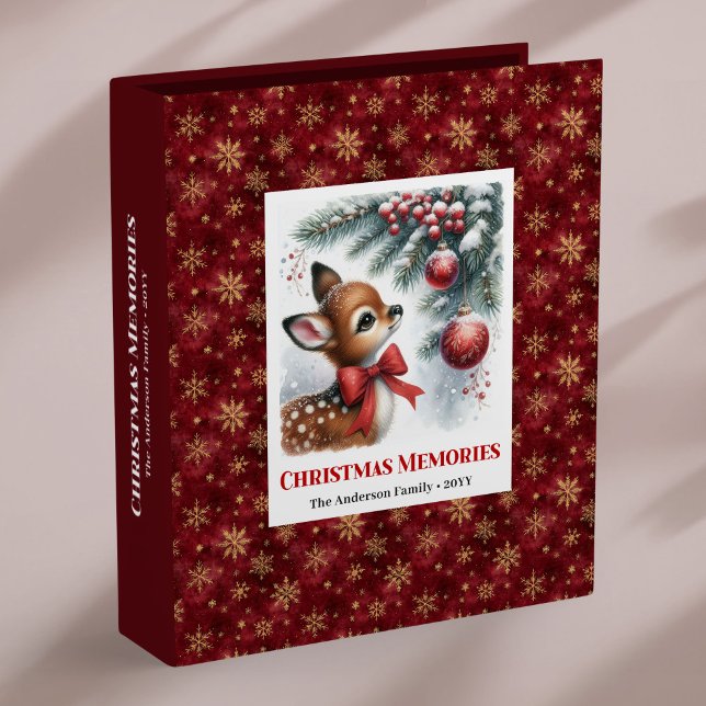Classeur Warm baby deer snowy forest kids memory album (Warm baby deer snowy forest kids memory album)