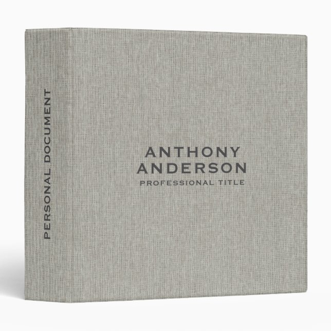 Classeur Warm Gray Fabric Texture  (Devant/Côté)