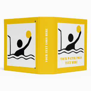Classeur Water polo player black silhouette custom
